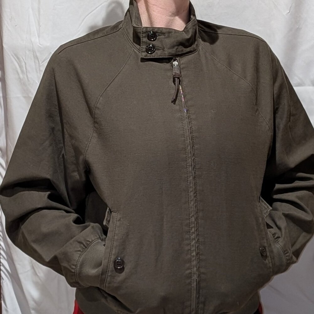 Men's J. Crew Harrington cotton jacket, size S, dark olive green